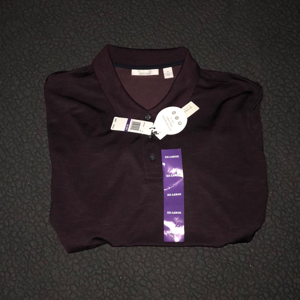 NWT! Perry Ellis Portfolio Travel Polo! Maroon